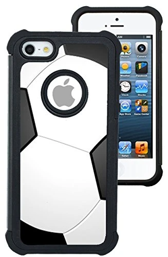 Corpcase - Hybrid Case for iPhone 5  iPhone 5S  iPhone SE - Soccer Unique Case With Great Protection