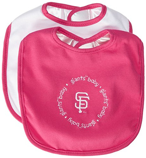 MLB San Francisco Giants Baby Fanatic Pink Baby Bib 2-Pack