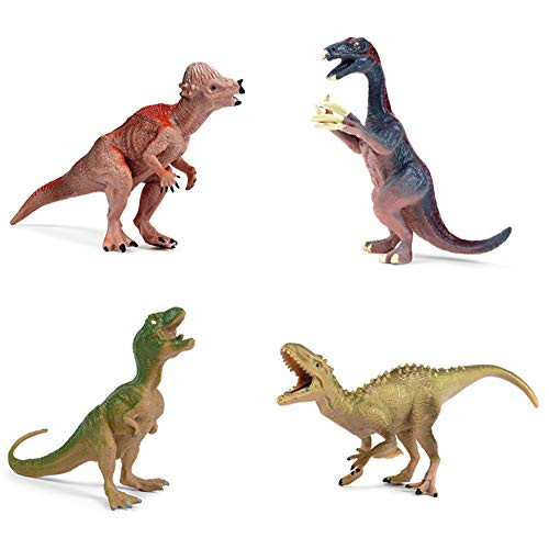 4 Pack Realistic Dinosaur Figure Toys Plastic Dinosaur Figurine Playset Party Supplies Dino Models for Kids Age 3Style D