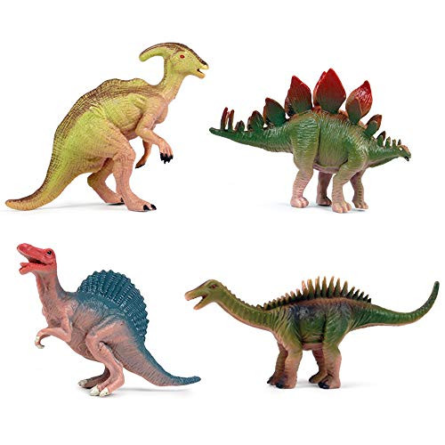 4 Pack Realistic Dinosaur Figure Toys Plastic Dinosaur Figurine Playset Party Supplies Dino Models for Kids Age 3Style C