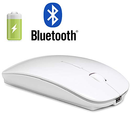 Rechargeable Bluetooth Mouse Wireless Mouse for Mac Pro Air Laptop Bluetooth Wireless Mouse for Os Windows Laptop Mac Pro Air Notebook White