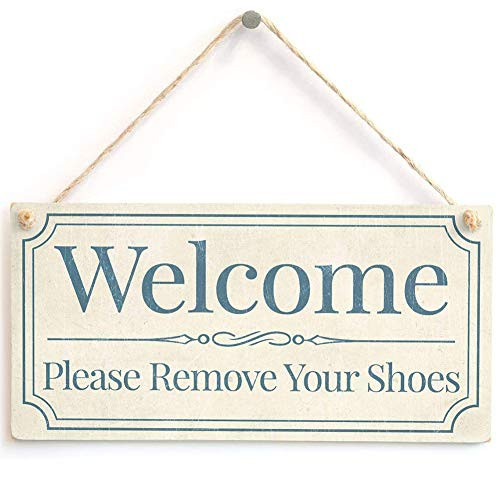 Welcome Please Remove Your Shoes - Home Accessory Gift SignPlaque for Home Entrance Vestibule 10x5?25x12_5 cm?