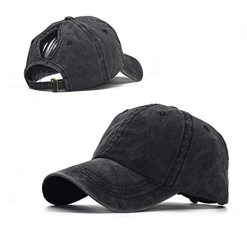 NeuFashion Criss Cross Hat Washed Distressed Glitter Mesh Womens Baseball Cap Dad Hat Ponytail Hat Messy Bun Trucker Ponycap