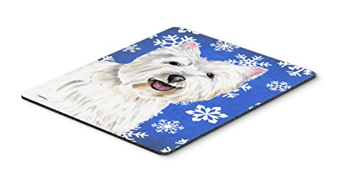 Carolines Treasures SC9370MP Westie Winter Snowflakes Holiday Mouse Pad Hot Pad or Trivet Large Multicolor