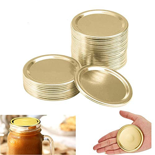Canning Lids 24Pack 70mm Regular Mouth Mason Jar Lids for Mason Jar Regular Mouth Split-Type Canning Lids Storage Caps for Mason Jar GoldOnly Lids 70mm