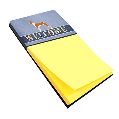 Carolines Treasures BB5578SN Basenji Welcome Sticky Note Holder Large Multicolor