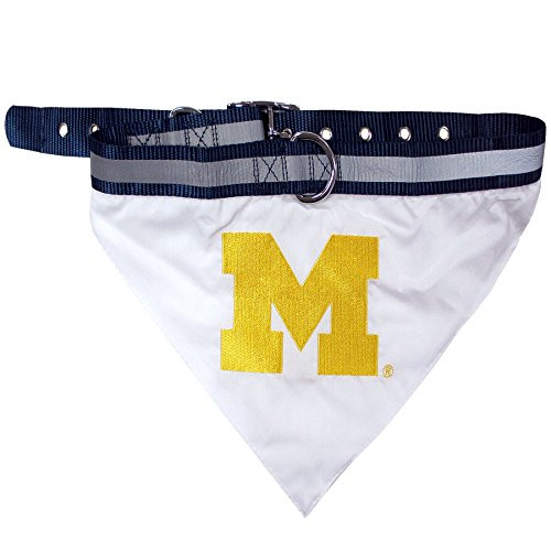 Pets First Collegiate Pet Accessories Collar Bandana Michigan Wolverines Large