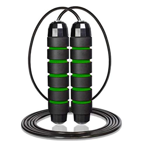Jump Rope Tangle-Free Ball Bearings Speed Skipping Rope Cable Adjustable Jumping Ropes Workout Exercise Fitness Training Jump Ropes with Foam Handles for Aerobic Exercise Men Women Kids?Green ? Jump Rope Tangle-Free Ball Bearings Speed Skipping Rope Cable Adjustable Jumping Ropes Workout Exercise Fitness Training Jump Ropes with Foam Handles for Aerobic Exercise Men Women Kids?Green ?