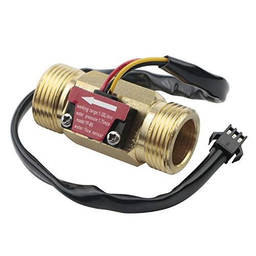 Pxyelec 1Pcs G34 Hall Effect Liquid Water Flow Sensor Brass Switch Flowmeter Counter Meter DC 5V 1-30Lmin