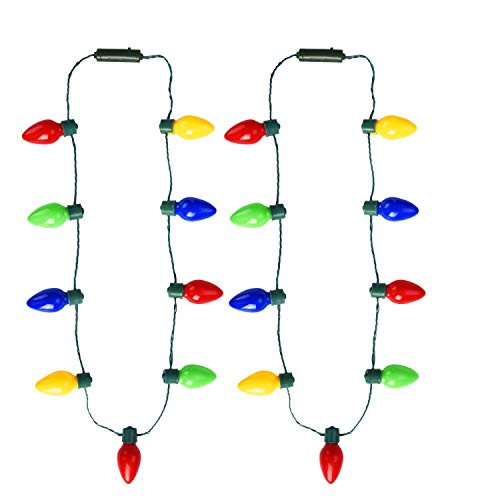 NEARTOP LED Christmas Xmas Light Up Necklace Bulb for Holiday Party Favors 9 LED Bulbs - Ugly Christmas Sweater Accessories 2 Pack NEARTOP LED Christmas Xmas Light Up Necklace Bulb for Holiday Party Favors 9 LED Bulbs - Ugly Christmas Sweater Accessories 2 Pack