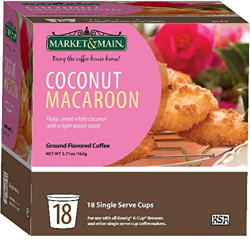 Market   Main OneCup Coconut Macaroon Compatible with Keurig K-cup Brewers 18 Count