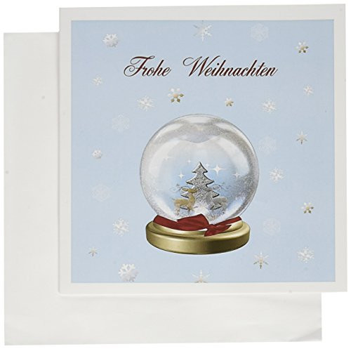Snow Globe Deer, Tree and Snowflakes, Merry Christmas - Greeting Card, 6 x 6 inches, single (gc_160029_5)