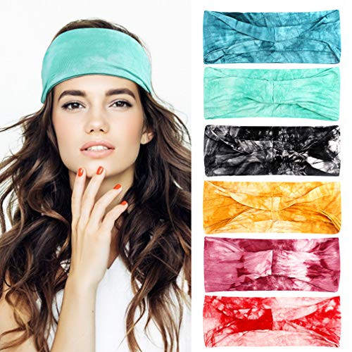 Headbands for Women CIEHER 6 Pack Womens Yoga Running Headbands Sports Workout Hair Bands Wide Turban Thick Head Wrap Fashion Hair AccessoriesWomen Headbands 