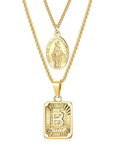 THUNARAZ 18K Gold Plated Initial Letter 