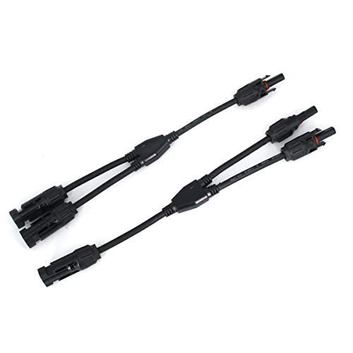 SEEU_AGAIN 1 to 2 3-Way Y Branch Solar Connectors Extra Long Solar Panel Parallel Adapter Connector Cable Wire Plug Tool Kit for Solar Panel Wire MFF and FMM