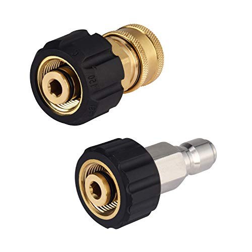 M MINGLE Pressure Washer Hose Adapter Set M22 to 38 Quick Connect for Power Washer Hose 5000 PSI