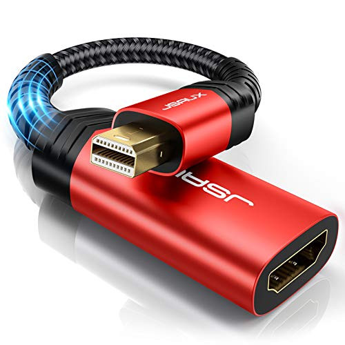 Mini DisplayPort to HDMI Adapter JSAUX Mini DP Thunderbolt to HDMI Adapter Nylon Braided Aluminum Shell Compatible with MacBook AirPro Microsoft Surface ProDock Monitor Projector and More-Red Mini DisplayPort to HDMI Adapter JSAUX Mini DP Thunderbolt to HDMI Adapter Nylon Braided Aluminum Shell Compatible with MacBook AirPro Microsoft Surface ProDock Monitor Projector and More-Red