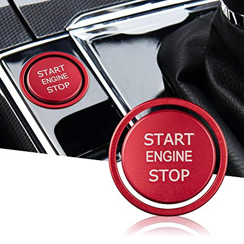 TOMALL Aluminum Engine Start Stop Push Button Cover Trim Compatible with Volkswagen VW Passat 2016-2018 Car Engine Ignition Start Button Cap Surrounding Trim Ring Decoration for Magotan 17-18 Red