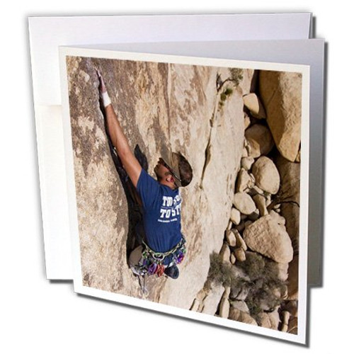 California, Joshua Tree National Park, Rock climbing - Greeting Card, 6 x 6 inches, single (gc_88397_5)