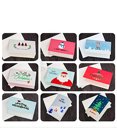 18-Pack Merry Christmas Holiday Greeting Cards Bulk Set - Assorted Winter Holiday Xmas Kraft Greeting Cards in 9 Cute Designs Envelopes Included 3_7 X 6 Inches
