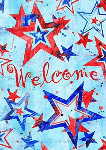Toland Home Garden 1112383 Patriotic Welcome 12_5 x 18 Inch Decorative Garden Flag 12_5 x 18