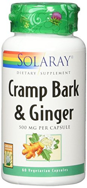 Solaray Cramp Bark   Ginger Root Veg Cap Btl-Plastic 500mg  60ct