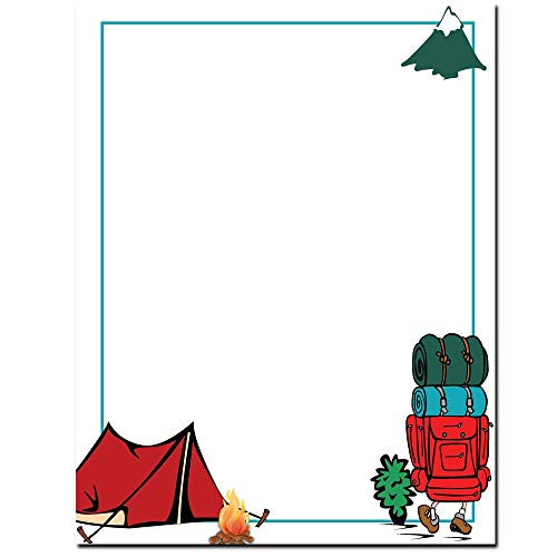 Camping Trip Letterhead Letterhead Laser   Inkjet Printer Paper 25 Sheets