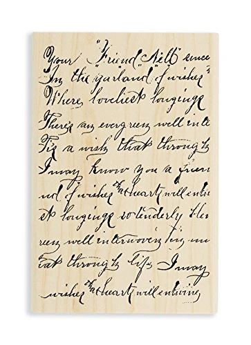Stampendous Wood Handle Rubber Stamp Vintage Note