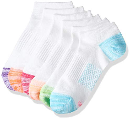 Hanes Womens Lightweight Breathable No Show Socks 6 Pair Pack White Assorted Shoe Size 5-9