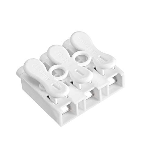 uxcell Spring Wire Connectors Quick Connector Press Type Terminal Barrier Block 3 Ways 15pcs