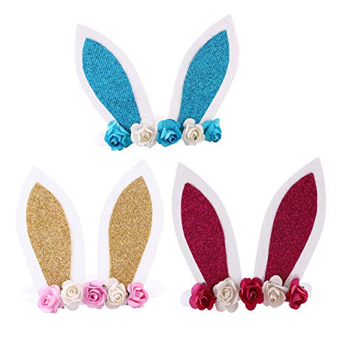 Baby Easter Bunny Headband with Flower Glitter Rabbit Ears for Easter Gift JHE06 3 Pcs-Set J Baby Easter Bunny Headband with Flower Glitter Rabbit Ears for Easter Gift JHE06 3 Pcs-Set J