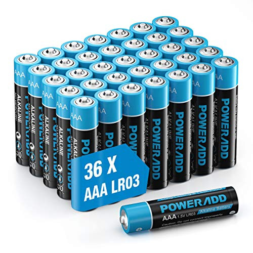 POWERADD AAA Alkaline Batteries Long Lasting All-Purpose Battery for Household and Business - 036 Count