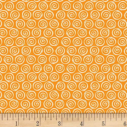P B Textiles Sea Shore Collection Swirls Orange Quilt Fabric By The Yard