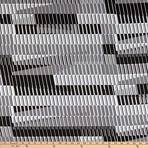 Kanvas Musical Moments Piano Play Black Grey Quilt Fabric By The Yard