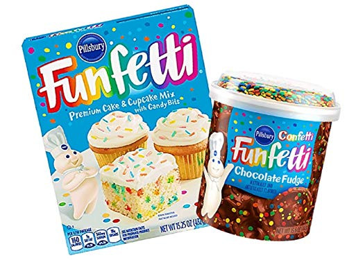 Pillsbury Funfetti Premium Cake   Cupcake Mix with Frosting Bundle Chocolate Fudge