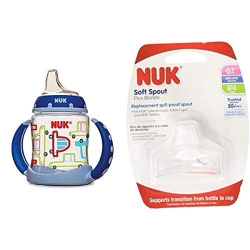 NUK Cars Learner Cup 2 Pack and Replacement Silicone Spout