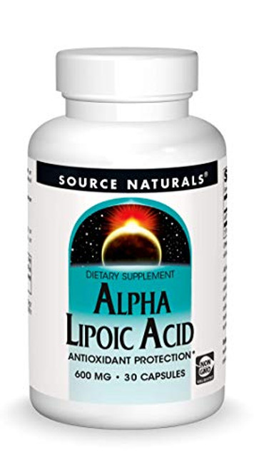 Source Naturals Alpha Lipoic Acid 600 mg Supports Healthy Sugar Metabolism Liver Function Energy Generation - 30 Capsules Source Naturals Alpha Lipoic Acid 600 mg Supports Healthy Sugar Metabolism Liver Function Energy Generation - 30 Capsules