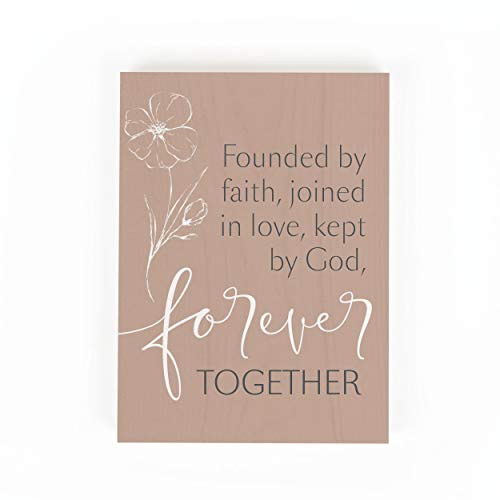 P_ Graham Dunn Forever Together Floral Rust 7_3 x 5_5 Pine Wood Word Block Sign