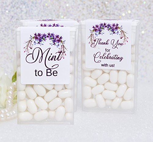 24 Purple Tic Tac Labels Floral Tic Tac Stickers Tic Tac Favors Mint to Be Favor LabelsFavor Tic Tac Labels