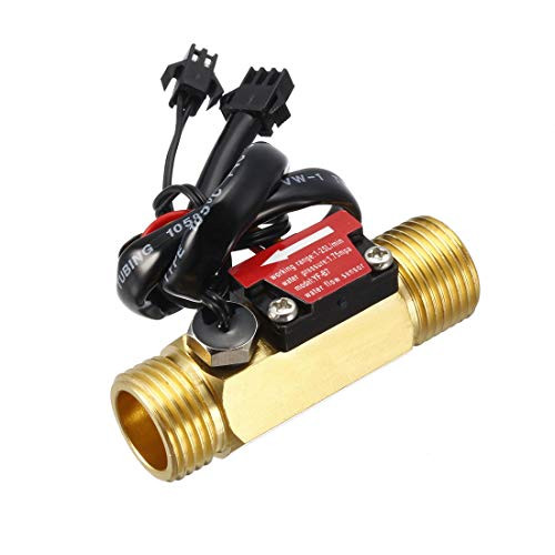 uxcell G12 Hall Effect Liquid Water Flow Sensor Switch Flowmeter Meter Counter DC 5V 1-25Lmin YF-B7