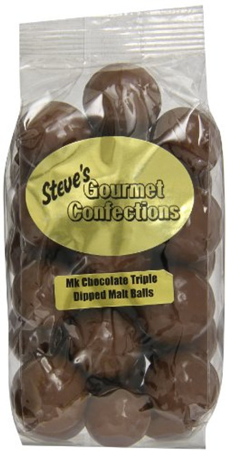 Steves Gourmet Confections Triple Dipped Malt Balls in Milk Chocolate 12 Ounce Steves Gourmet Confections Triple Dipped Malt Balls in Milk Chocolate 12 Ounce