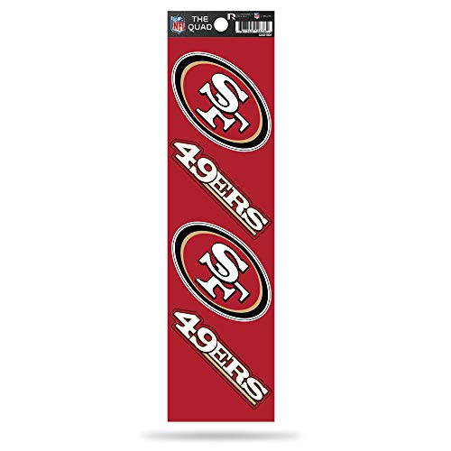 NFL Rico Industries Die Cut 4-Piece The Quad Sticker Sheet San Francisco 49ers