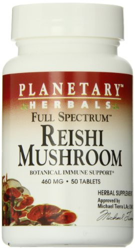 Planetary Herbals Full Spectrum Reishi Mushroom Tablets 460 mg 50 Count