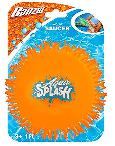 Banzai Orange Aqua Saucer Pool Toy 5 Disk Soak It and Throw It