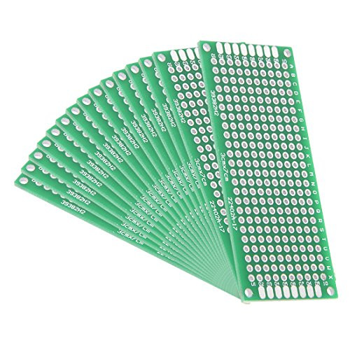 uxcell 15pcs 3x7cm Double Sided PCB Board Universal Printed Circuit Proto Board for DIY Soldering Electronic Projects Practice Test Circuit