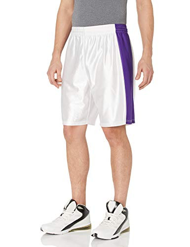 Intensity Mens Pro Dazzle Basketball Short WhitePurple Small
