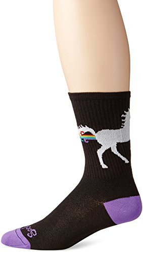 SockGuy Unicorn Express Crew Sock Sporty and Stylish 6 Inches - SmallMedium