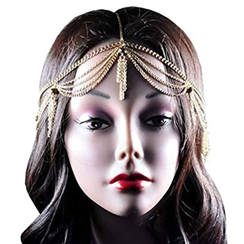 Cagora Boho Hair Jewelry Tassels Wedding Head Chain Headpieces Bride Layering Hair Chain Bridal Head Piece Festival Holloween Gold Hair Accessories for Women and Girls Cagora Boho Hair Jewelry Tassels Wedding Head Chain Headpieces Bride Layering Hair Chain Bridal Head Piece Festival Holloween Gold Hair Accessories for Women and Girls