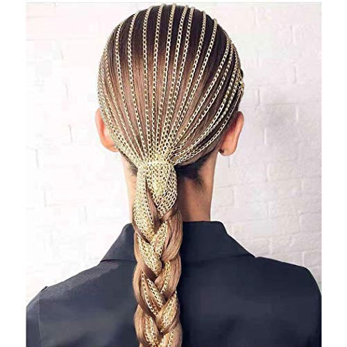 Campsis Punk Multi Strand Hair Clips Gold Hair Extension Chain Ponytail Tassel Head Chains Hip Hop Party Halloween Nightclub for Women and Girls Campsis Punk Multi Strand Hair Clips Gold Hair Extension Chain Ponytail Tassel Head Chains Hip Hop Party Halloween Nightclub for Women and Girls