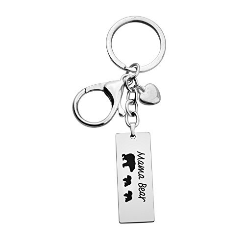 WUSUANED Sweet Mama and 2 Cubs Bear Bar Keychain Gift for Mom Grandma Wife 2 Cubs Keychain WUSUANED Sweet Mama and 2 Cubs Bear Bar Keychain Gift for Mom Grandma Wife 2 Cubs Keychain